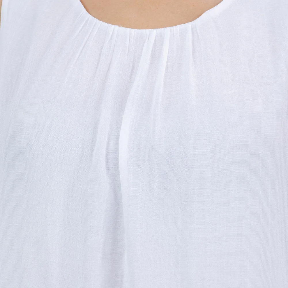 Women's White Sleeveless Top - Picture 7 of 10